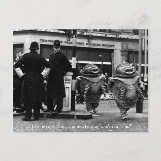 Coole Außerirdischen Halloween Postcard Postkarte (Vorderseite)