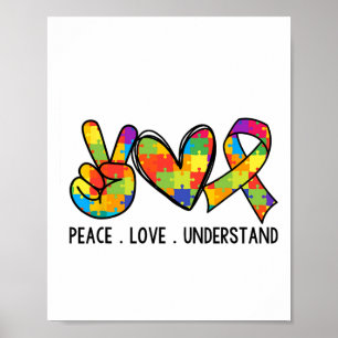 Coole Autismus unterstützen die friedliche Liebe u Poster
