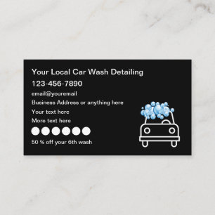 Coole Auto-Wasch-Treue-Prämien-Auto-Detailing Visitenkarte