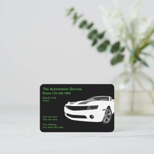 Coole Automobilservice-moderner Entwurf Visitenkarte (Stehend Vorderseite)
