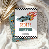 Coole Autos und Flames Boys 6. Geburtstag Einladung