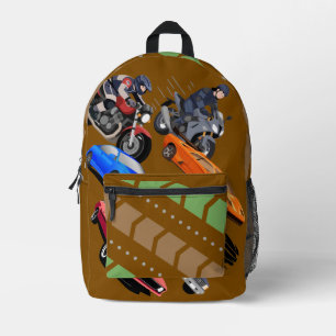Coole Autos und Motorräder Kids-Schulrucksack Bedruckter Rucksack