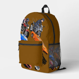 Coole Autos und Motorräder Kinder Schulrucksack Bedruckter Rucksack