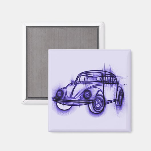 Coole Autoskizze Lila Magnet (Vorderseite/Rückseite)