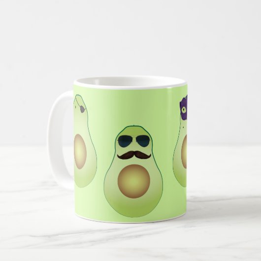 Coole Avocadokaffee-Tasse Kaffeetasse (Vorderseite Links)