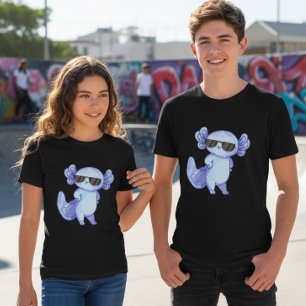 Coole Axolotl-Sonnenbrille Jugend-Kinder-T-Shirt Tri-Blend Shirt