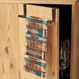 Coole Aztec Western Imitate aus Holz Geschirrtuch