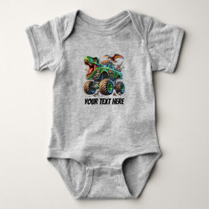 Coole Baby Boys Monster LKW individuell anpassbar Strampler