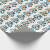 Coole Babyjungen duschen mit Kacheln Geschenkpapier (Ecke)