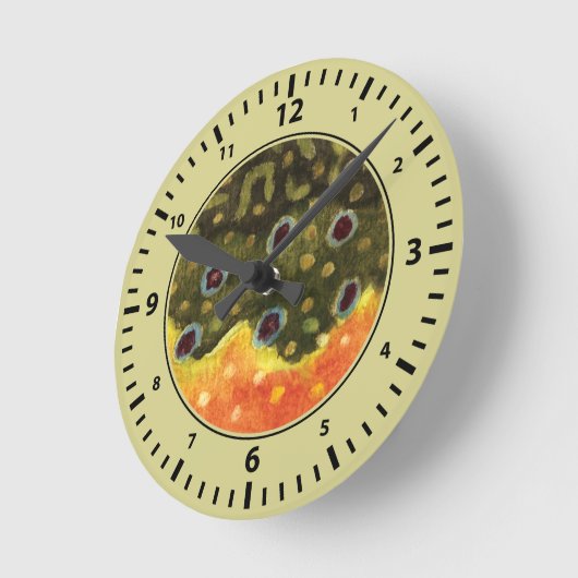 Coole Bachforellen Runde Wanduhr (Winkel)