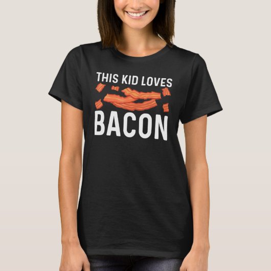 Coole Bacon Art für Kinder Jungen Schweinefleisch T-Shirt (Vorderseite)