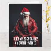 Coole Badass Santa - Spiked Eggnog Spikes Outfit Karte (Gelbe Blume)