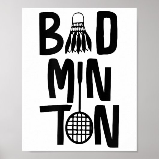 Coole Badminton Minimal Art, Badminton Shuttle & a Poster (Vorne)