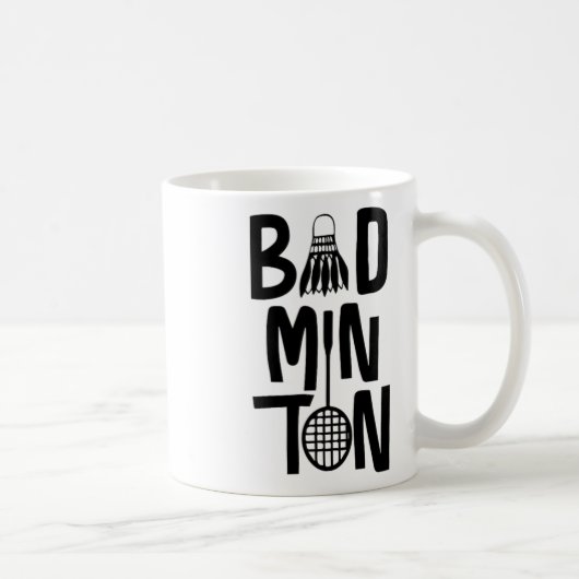 Coole Badminton Minimal Art Kaffeetasse (Rechts)