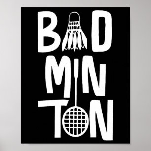 Coole Badminton-Typografie mit Badminton Shuttle & Poster