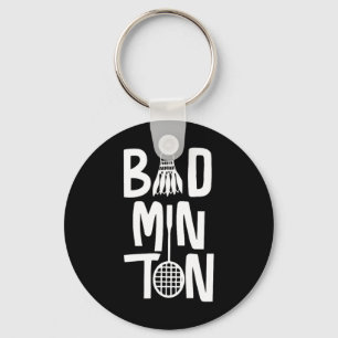 Coole Badminton-Typografie mit Badminton Shuttle & Schlüsselanhänger