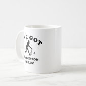 coole Badmintonentwürfe Kaffeetasse (Vorderseite Links)