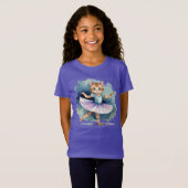 Coole Ballerina Tanzkatze Kitten Fun Wasserfarbe T-Shirt (Vorne ganz)