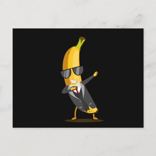 Coole Banane mit Anzug - Dab Funny Dancing Frucht Postkarte (Vorderseite)