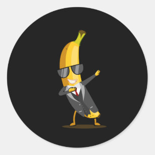 Coole Banane mit Anzug - Dab Funny Dancing Frucht Runder Aufkleber