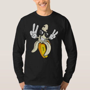 Coole Banane zeigt Friedenszeichen T-Shirt