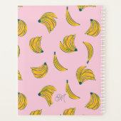 Coole Bananen in rosa mit Monogramm Planer (Rückseite)