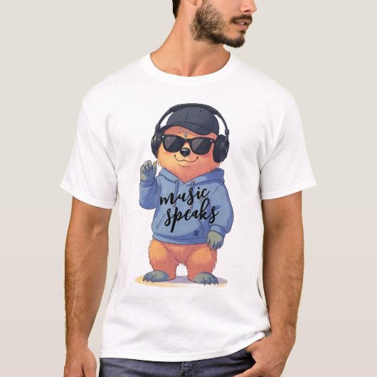 coole Bärenillustration, T-Shirt (Vorderseite)