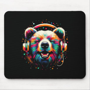 Coole Bärenkopfhörer Musik Weihnachten Geburtstag Mousepad