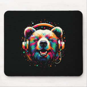 Coole Bärenkopfhörer Musik Weihnachten Geburtstag Mousepad