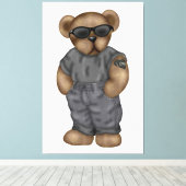 Coole Bärenwall Art Canvas Leinwanddruck (Insitu (Holzboden))