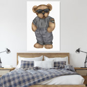 Coole Bärenwall Art Canvas Leinwanddruck (Insitu (Schlafzimmer))