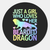 Coole Bartdrachenkunst für Frauen Mädchen BärenDr. Runder Aufkleber (Vorderseite)