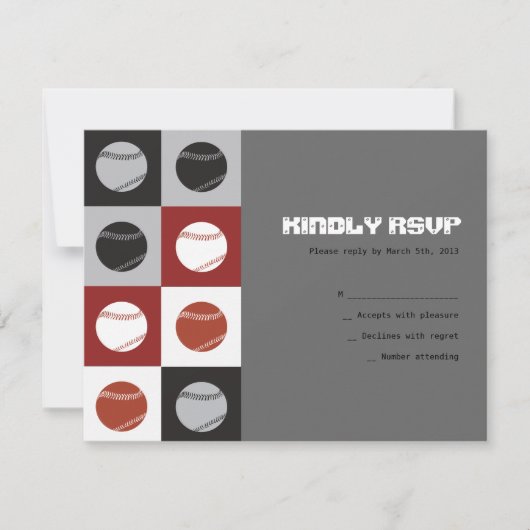 COOLE BASEBALL Bar Mitzvah Reply RSVP-Karte RSVP Karte (Vorderseite)
