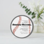 COOLE BASEBALL Bar Mitzvah ROUND Einladung (Stehend Vorderseite)