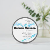 COOLE BASEBALL Bar Mitzvah ROUND Einladung (Stehend Vorderseite)