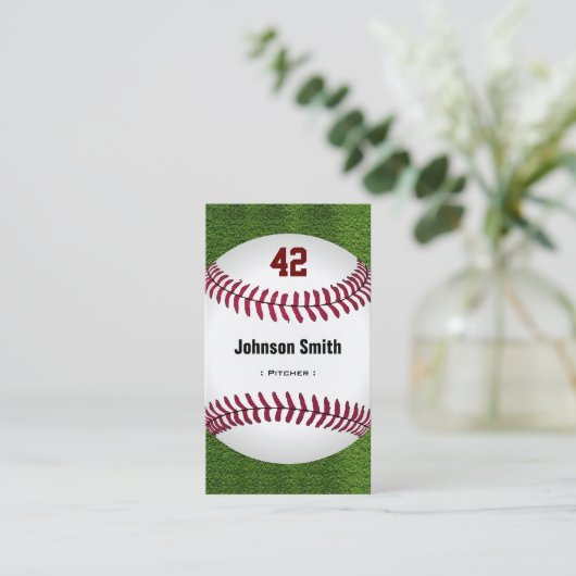 Coole Baseball-Nummer - Trainerteam des Coach-Spie Visitenkarte (Stehend Vorderseite)