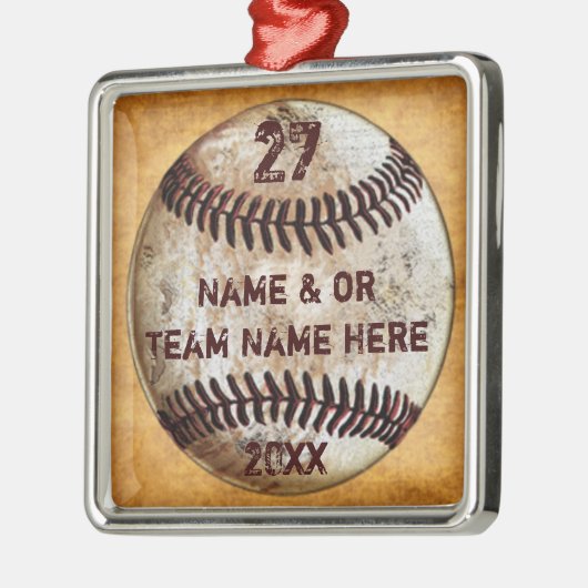 Coole Baseball-Ornamente für Baseball-Teamgeschenk Ornament Aus Metall (Links)