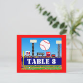 Coole Baseball Sport Bar Mitzvah Tischnummer Card (Stehend Vorderseite)