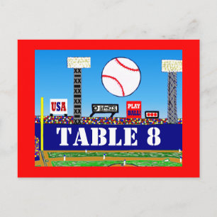 Coole Baseball Sport Bar Mitzvah Tischnummer Card