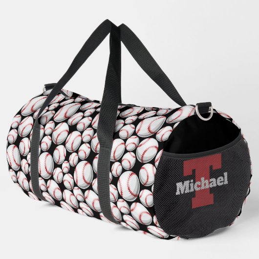 Coole Baseball-Sportbegeisterte fügen Monogramm hi Duffle Bag (Rechte Ecke)