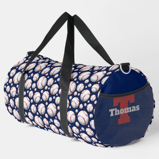 Coole Baseball-Sportbegeisterte fügen Monogramm hi Duffle Bag (Rechte Ecke)