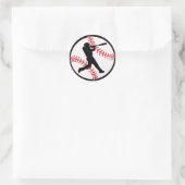 coole Baseball-Sportbegeisterte Runder Aufkleber (Tasche)