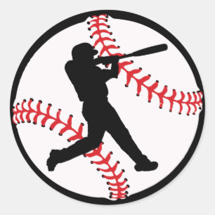 coole Baseball-Sportbegeisterte Runder Aufkleber