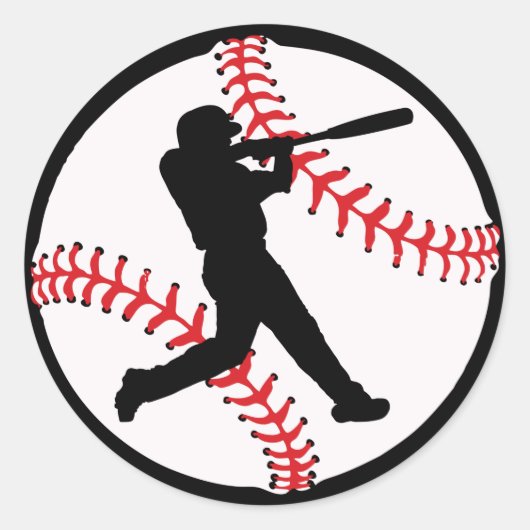 coole Baseball-Sportbegeisterte Runder Aufkleber (Vorderseite)