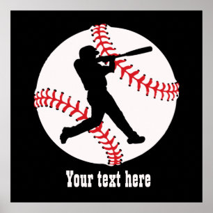 coole Baseball-Sportler fügen Text hinzu Poster