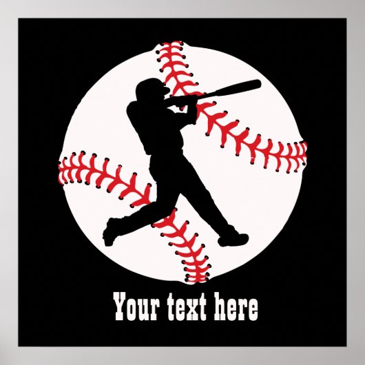 coole Baseball-Sportler fügen Text hinzu Poster (Vorne)