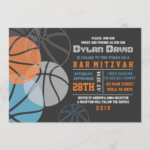 COOLE BASKETBALL Bar Bat Mitzvah Einladung