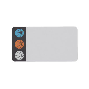 COOLE BASKETBALL Bar Bat Mitzvah Matching Labels Adressaufkleber