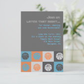 COOLE BASKETBALL Bar Bat Mitzvah Party Card Einladung (Stehend Vorderseite)