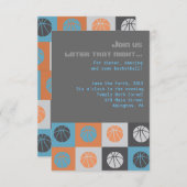 COOLE BASKETBALL Bar Bat Mitzvah Party Card Einladung (Vorne/Hinten)